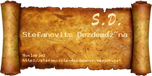 Stefanovits Dezdemóna névjegykártya